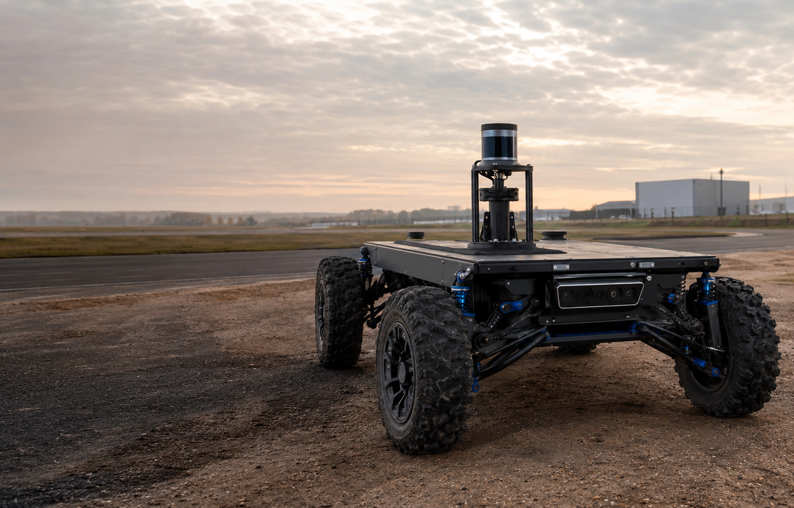 ASSIST autonomous electric carrier platform operating on a rugged test track